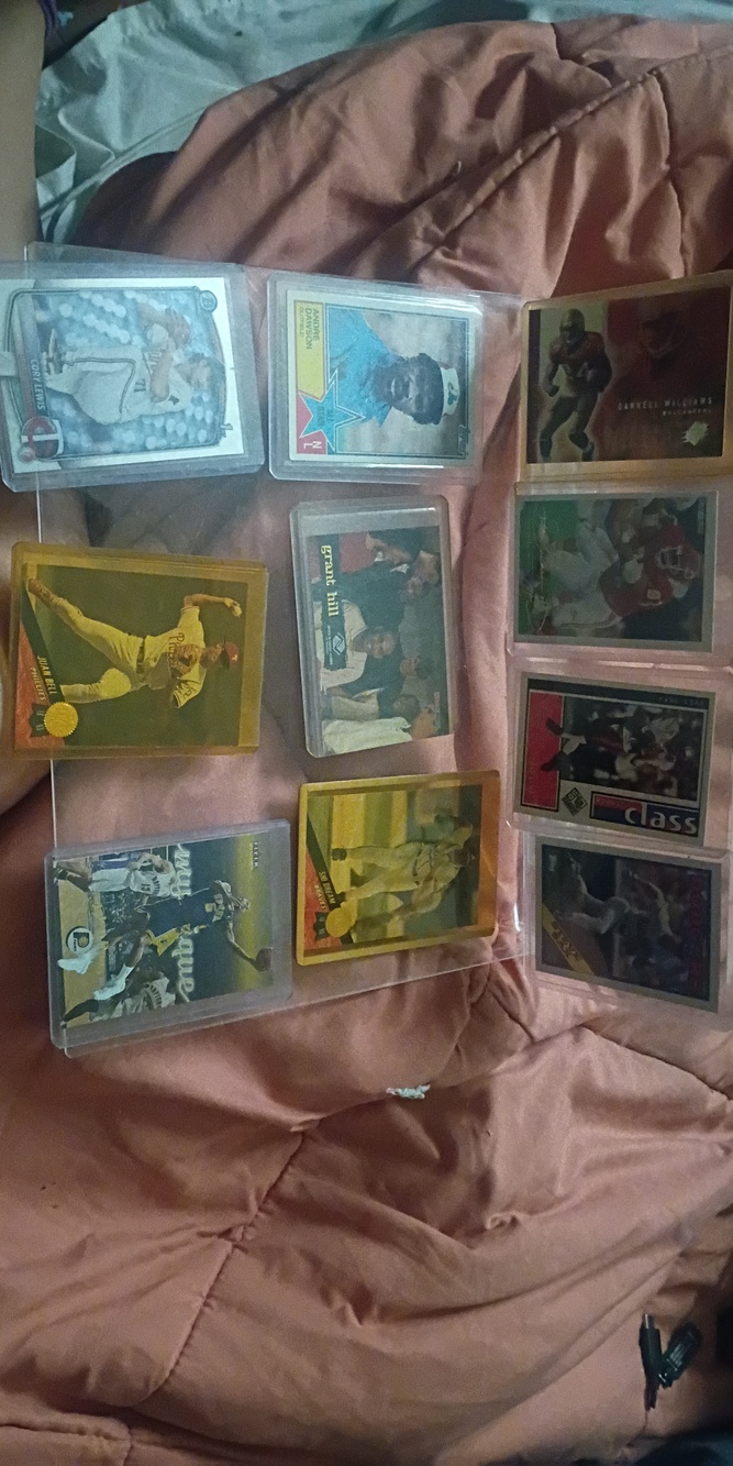Topps Sports Card Lot with Yellow and Red Accents